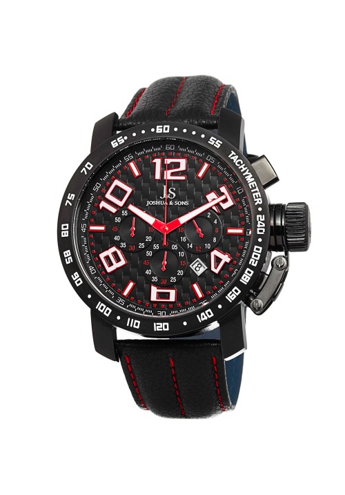 Tracer Checkered Dial Chronograph Leather Strap JS49